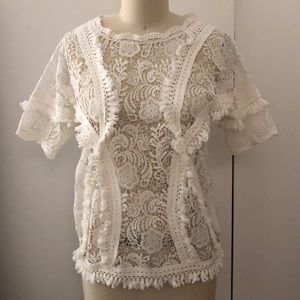 Crochet Lace White Top